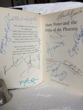 Harry Potter Signed Book - Signed By Cast (rickman,  Fiennes,  Etc),  J.  K.  Rowling