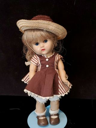 Vtg Straight Leg Walker Ginny Vogue Doll In Dress 7125
