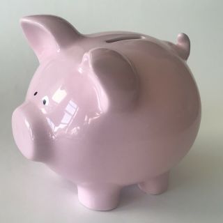 Vintage Pink Ceramic Piggy Bank
