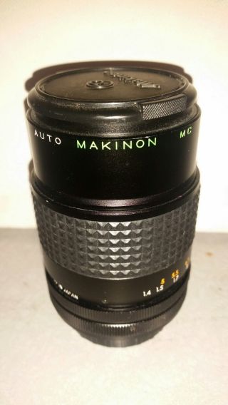 Vintage Makinon Auto 135mm 1:2.  8 Camera Lens Canon Mount Both Caps