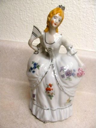 Vintage 7 " Victorian Lady Woman Wall Pocket Vase Made In Japan -