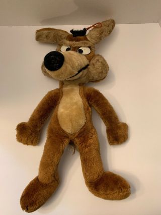 Vintage Warner Brothers Wile E Coyote Plush Stuffed Animal Mighty Star 20 Inch