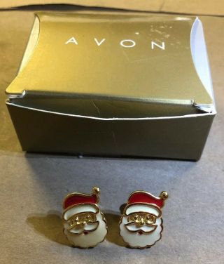 Vintage 1998 Avon Santa Clause Pierced Earrings D20