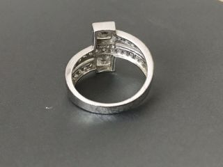 Lovely Vintage 925 Sterling Silver Diamonique Cz Wrap Around Style Ring Size 10 7