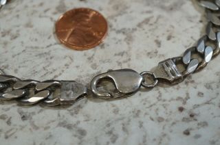 Vtg Thick Sterling Silver Biker Bracelet 34 Grams 9 1/4 