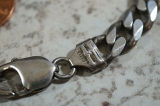 Vtg Thick Sterling Silver Biker Bracelet 34 Grams 9 1/4 