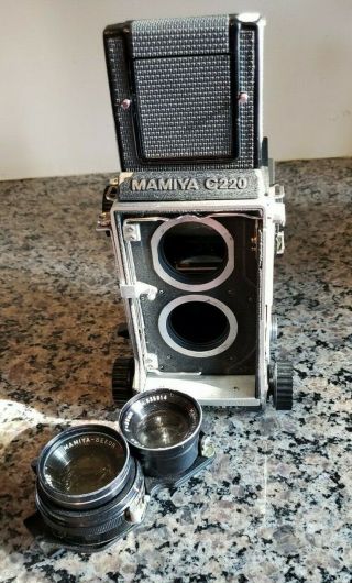 Mamiya C220 Medium Format TLR Film Camera w/ Sekor 80mm 2.  8 2