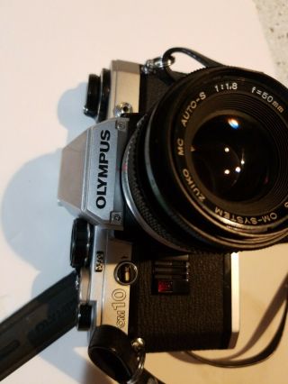 Vintage Olympus OM - 10 35mm SLR Film Camera with Zuiko 50mm f/1.  8 Lens 3