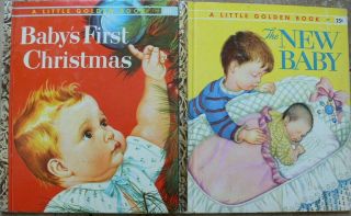2 Vintage Little Golden Books Baby 