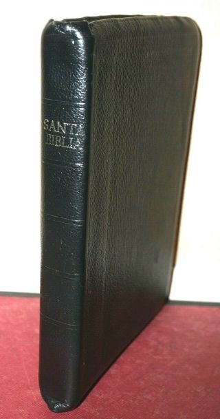 Santa Biblia Reina - Valera Spanish Holy Bible Black Leather 1960 Vintage