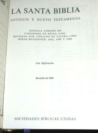 Santa Biblia Reina - Valera Spanish Holy Bible Black Leather 1960 Vintage 5