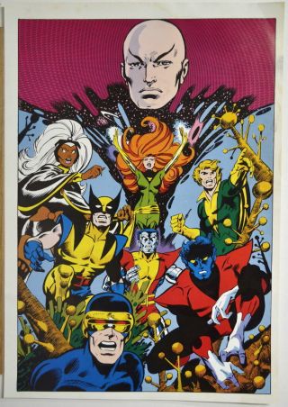 Vintage 1978 Uncanny X - Men Pin Up Poster Marvel Xavier X - Men