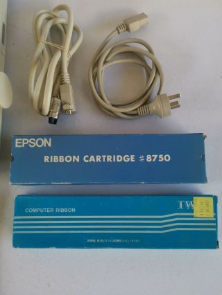 Vintage 1987 Epson LX - 800 dot matrix printer IBM PC computer,  ink ribbon 2