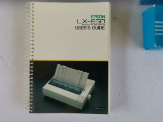 Vintage 1987 Epson LX - 800 dot matrix printer IBM PC computer,  ink ribbon 3