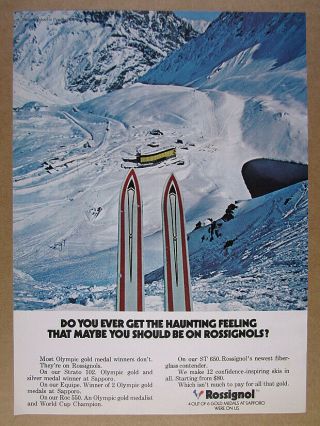 1972 Rossignol Skis Portillo Chile Ski Resort Hotel Photo Vintage Print Ad