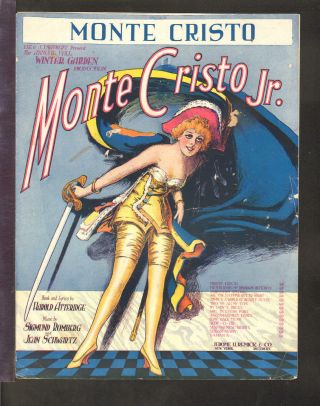 Monte Cristo Jr 1919 Sigmund Romberg Broadway Show Vintage Sheet Music Q22