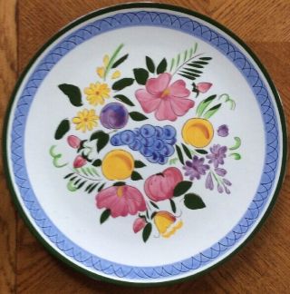 Vintage Stangl Pottery Fruit And Flowers 12 3/8 " Hand Painted Chop Plate Platter