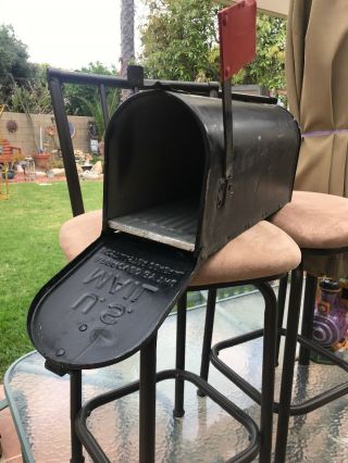 Vtg Superior Sheet Metal Mailbox Us Mail Large Galvanized Old Rustic Farm Black