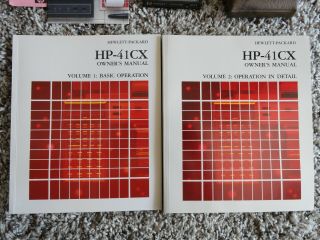 HP - 41CX HEWLETT PACKARD CALCULATOR 2 MANUALS,  COVER,  & CASE very good 2