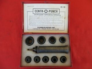 Vtg Centr - O - Punch Gasket Making Tool Set 300 1/4 - 1” Dies Metal Box 1492