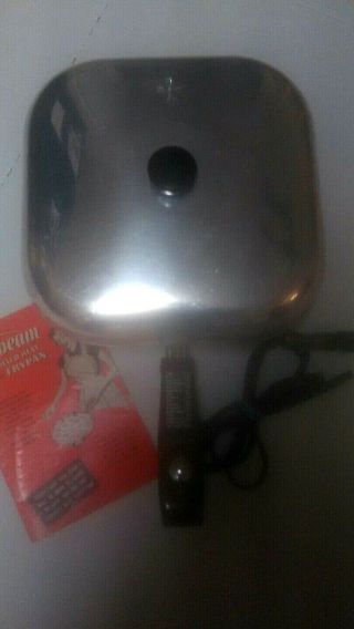 Vintage Sunbeam Controlled Heat Automatic Frypan,  Cord & Booklet