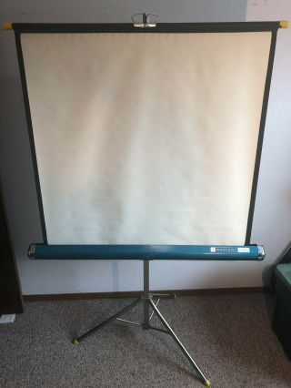Vintage Radiant Screenmaster Projection Screen 30 " X 40 " Collapsible With Tripod