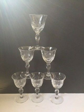 Set 6 Vintage Stuart Cut Crystal Aragon Cordial Glasses