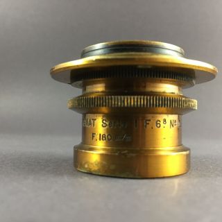 E.  SUTER Basel ANASTIGMAT Serie I 180mm F6.  8 No2 38309 Brass Lens 6