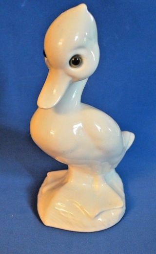 Vintage Canadiana Pottery " The Collectables " 8 " Duck - Blue / Green Glass Eyes