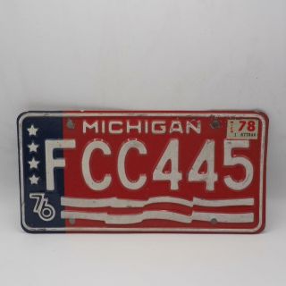 Vintage 1976 Michigan Car/vehicle Bicentennial License Plate