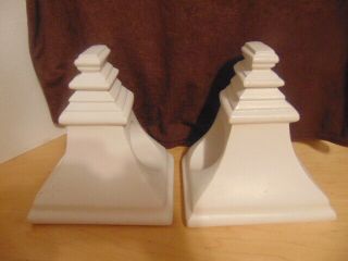 2 Vintage White Curtain Rod Holders Or Wall Shelves Corbel Style