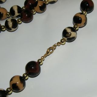 Vintage 80 ' s Necklace Bracelet Earrings SET Animal Print Leopard Spots RETRO 6