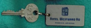 Vintage Hotel Key Fob Hotel Westward Ho Phoenix Arizona