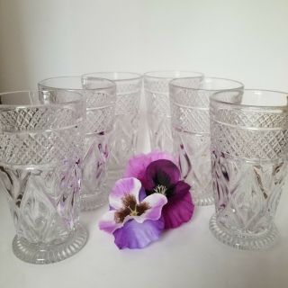 Vintage Clear Cape Cod Flat Juice Glasses Imperial Glass Company Set Of 6