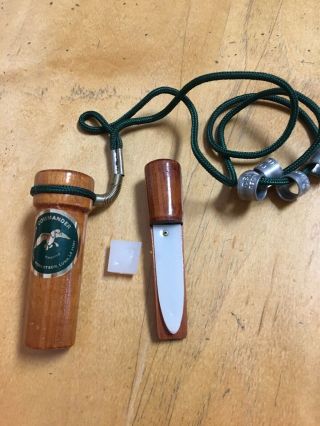 Vintage Phil Robertson Duck Commander Double Reed Duck Call With Lanyard & Bands
