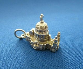 Vintage 925 Sterling Silver Charm St Pauls Cathedral Church Opens To A Cross
