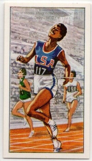 100 Meter Wilma Rudolph Usa 1960 Olympic Gold Medal Vintage Trade Card
