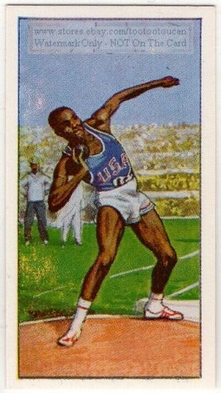 Decathelon Rafer Johnson Usa 1960 Olympic Gold Medal Vintage Trade Card