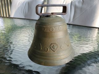 Vintage Large 5 " Brass Swiss Cow Bell