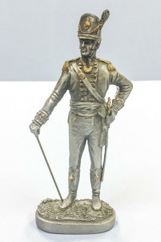 Vintage Pewter Miniature Toy Soldier 1812 British King 