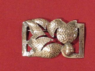 Vintage Solid Sterling Silver 925 Artisan Modernist Reticulated Pin Brooch