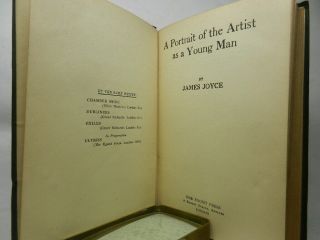 A PORTRAIT OF THE ARTIST AS A YOUNG MAN - JAMES JOYCE 1921 Third English Edition 4