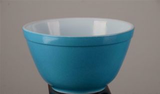 Vintage Pyrex 401 Aqua Blue Primary Colors 1 - 1/2 Pint Small Nesting Mixing Bowl
