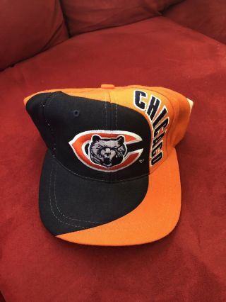 Chicago Bears Nfl Vintage Snapback Hat Cap American Needle Blockhead Navy Orange