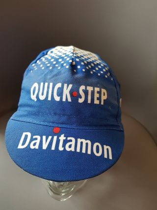 Quick Step Davitamon Vintage Retro Cycling Cap Hat Bicycle Collectable