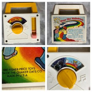 Vintage 1981 Fisher Price Over The Rainbow Windup Music Box Toy Made In Usa 794