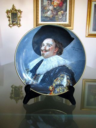 Vtg Kuba Porcelain Bavaria Germany Portrait Cabinet Plate Dutch Gentleman 16c.