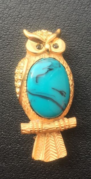 Vintage Owl Or Bird Brooch Pin