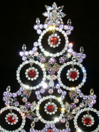 SUMMER PRICE : VINTAGE RHINESTONE Christmas TREE XMASS decoration SIGNED K421 2