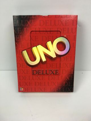 Vintage Uno Deluxe Giant Card Game Boxed Set 2 - 10 Players Age 7 & Up 2001 Mattel